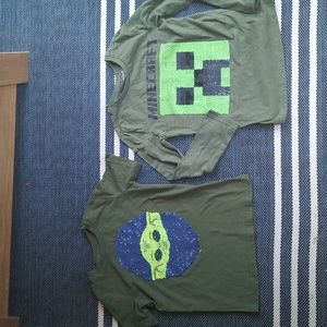 Star wars short sleeve and Minecraft long sleeve sequin changing shirts